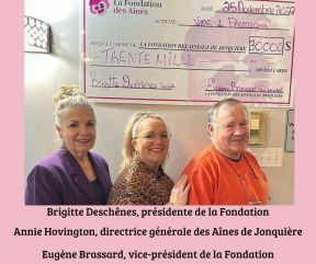 Implication dans la Fondation des Aînés de Jonquière